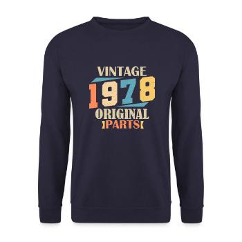 Mois 1978. Cadeau d'anniversaire 1978. 46 ans Birt - Sweat-shirt Unisexe - marine - Devant - Alina (178cm) & Michal (187cm)