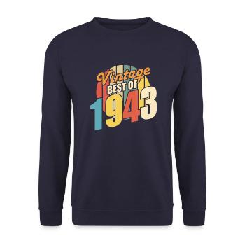Vintage 1943 Best of 1943 - Annif 81 Years - Unisex Sweatshirt - navy - Front - Alina (178cm) & Michal (187cm)