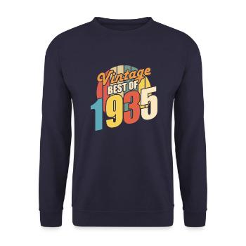Vintage 1935 Best of 1935 - Annif 89 Years - Unisex Sweatshirt - navy - Front - Alina (178cm) & Michal (187cm)