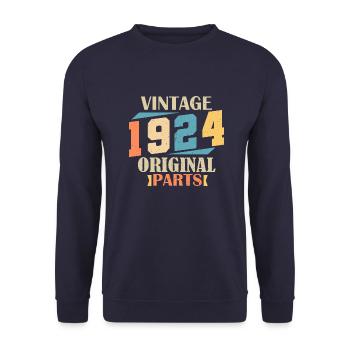 Month 1924. 1924 Birthday Gift. 100 years of Bir - Unisex Sweatshirt - navy - Front - Alina (178cm) & Michal (187cm)