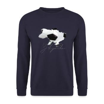 Ukraine Map Framed Real Football UA - Unisex Sweatshirt - navy - Front - Alina (178cm) & Michal (187cm)