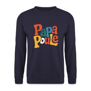 Papa poule - Sweat-shirt Unisexe - marine - Devant - Alina (178cm) & Michal (187cm)