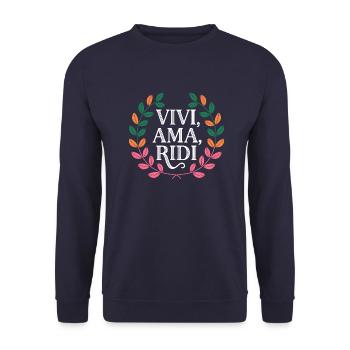 Vivi Ama Ridi - Sweat-shirt Unisexe - marine - Devant - Alina (178cm) & Michal (187cm)