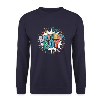 Birthday Boy - Unisex Sweatshirt - navy - Front - Alina (178cm) & Michal (187cm)