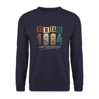 1984 Vintage 1984 Born in 1984 Birthday. Year 2 - Unisex Sweatshirt - navy - Front - Alina (178cm) & Michal (187cm)