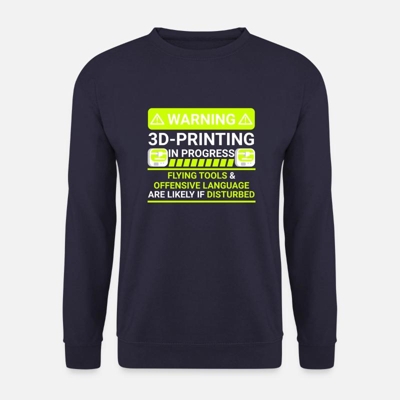 warning 3d printing in progress - Unisex Pullover - Navy
