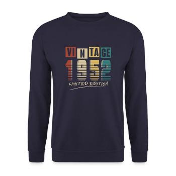 1952 Vintage 1952 Born in 1952 Birthday. Year 2 - Unisex Sweatshirt - navy - Front - Alina (178cm) & Michal (187cm)