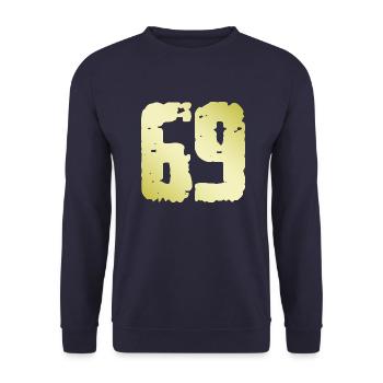 69 Nombre Vintage - Sweat-shirt Unisexe - marine - Devant - Alina (178cm) & Michal (187cm)