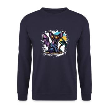 Bat Summer Holiday - Unisex Sweatshirt - navy - Front - Alina (178cm) & Michal (187cm)