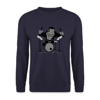 Gorilla Drummer - Sweat-shirt Unisexe - marine - Devant - Alina (178cm) & Michal (187cm)