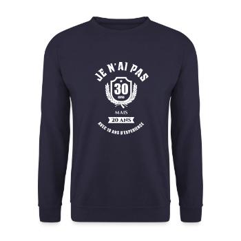 CADEAU ANNIVERSAIRE 30 ANS - Sweat-shirt Unisexe - marine - Devant - Alina (178cm) & Michal (187cm)
