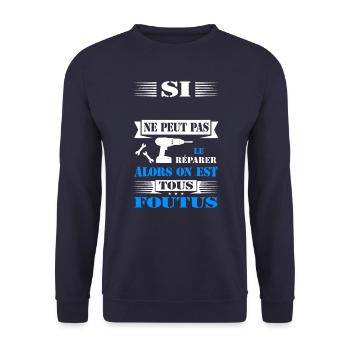 BRICOLEUR PERSONNALISABLE - Sweat-shirt Unisexe - marine - Devant - Alina (178cm) & Michal (187cm)