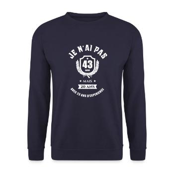 CADEAU ANNIVERSAIRE 43 ANS - Sweat-shirt Unisexe - marine - Devant - Alina (178cm) & Michal (187cm)