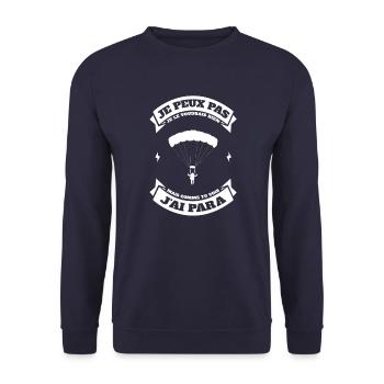 JE PEUX PAS J'AI PARACHUTE - Sweat-shirt Unisexe - marine - Devant - Alina (178cm) & Michal (187cm)