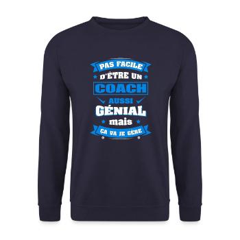 COACH GÉNIAL - Sweat-shirt Unisexe - marine - Devant - Alina (178cm) & Michal (187cm)