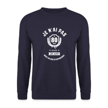 CADEAU ANNIVERSAIRE 80 ANS - Sweat-shirt Unisexe - marine - Devant - Alina (178cm) & Michal (187cm)