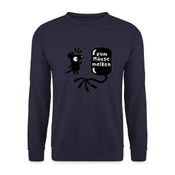 Melkmaschine - Zum Mäuse melken - Unisex Pullover - Navy - Vorne - Alina (178cm) & Michal (187cm)