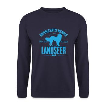 UNM Landseer Shirt - Unisex Pullover - Navy - Vorne - Alina (178cm) & Michal (187cm)