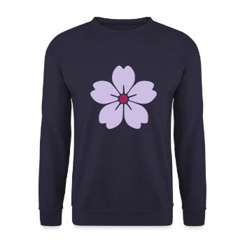 1 Kirschblüte Blüte cherry blossom - Unisex Pullover - Navy - Vorne - Alina (178cm) & Michal (187cm)