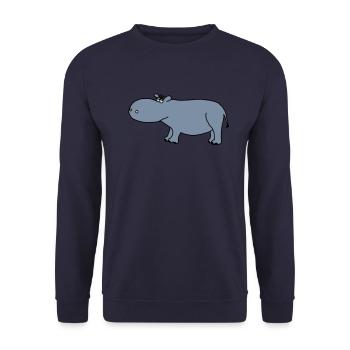 Hipopótamos - Sweat-shirt Unisexe - marine - Devant - Alina (178cm) & Michal (187cm)