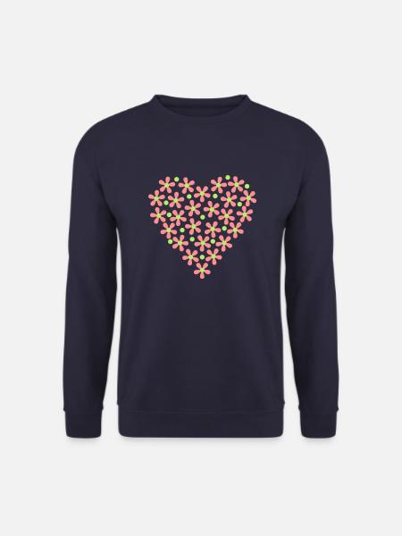 Blümchenherz / heart of daisies (2c) - Unisex Pullover - Navy