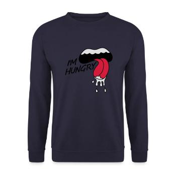 im_hungry_mouth - Unisex Sweatshirt - navy - Front - Alina (178cm) & Michal (187cm)
