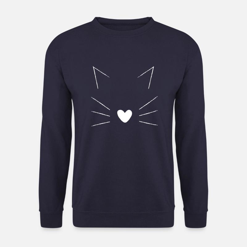 Katze mit Herznase - Unisex Pullover - Navy