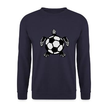 Fußball Fußball turtl Tier Schildkröte-Logo - Unisex Pullover - Navy - Vorne - Alina (178cm) & Michal (187cm)