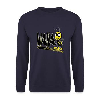 wanaBEE-bees, honey, animal, wanna bee spice girl - Sweat-shirt Unisexe - marine - Devant - Alina (178cm) & Michal (187cm)