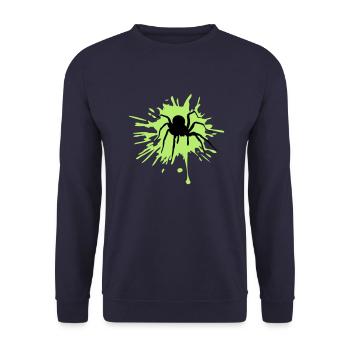 araignée araignée blob graffiti gouttes couleur b - Sweat-shirt Unisexe - marine - Devant - Alina (178cm) & Michal (187cm)