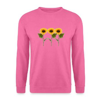 Three sunflowers - Unisex Sweatshirt - pink - Front