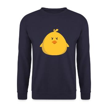 Angry Chick - Unisex Sweatshirt - navy - Front - Alina (178cm) & Michal (187cm)