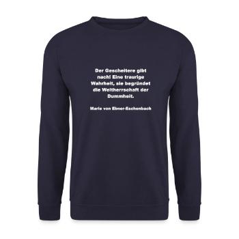 Marie von Ebner-Eschenbach - Unisex Pullover - Navy - Vorne - Alina (178cm) & Michal (187cm)