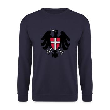 zeichnung österreichischer adler wien flagge öster - Unisex Pullover - Navy - Vorne - Alina (178cm) & Michal (187cm)