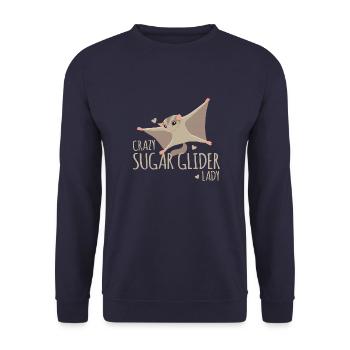 Verrückte Zuckersegelflugdame! - Unisex Pullover - Navy - Vorne - Alina (178cm) & Michal (187cm)