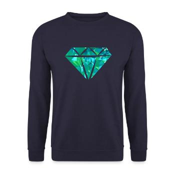 Diamond (Low Poly) - Unisex Pullover - Navy - Vorne - Alina (178cm) & Michal (187cm)