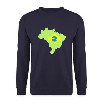 brasilien_umriss - Unisex Pullover - Navy - Vorne - Alina (178cm) & Michal (187cm)