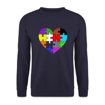 Herzpuzzel - Unisex Sweatshirt - navy - Front - Alina (178cm) & Michal (187cm)