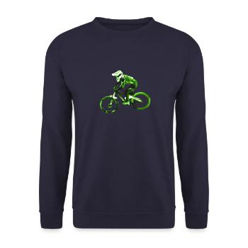 vtt mtb downhill - Sweat-shirt Unisexe - marine - Devant - Alina (178cm) & Michal (187cm)