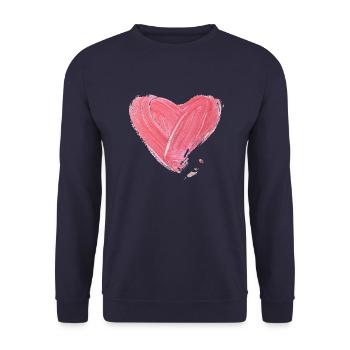 Heart Love Blood Gift Idea Heart Darling - Unisex Sweatshirt - navy - Front - Alina (178cm) & Michal (187cm)