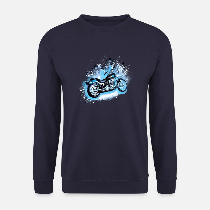motorrad, motorcycle, biker, graffiti, malerei - Unisex Pullover - Navy