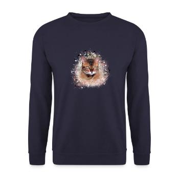 American Lynx, chat, bengale, Léo, tiger, peinture, - Sweat-shirt Unisexe - marine - Devant - Alina (178cm) & Michal (187cm)