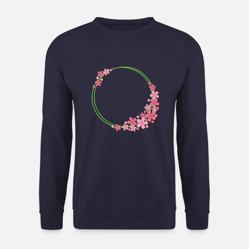 Blumen Rahmen Rund - Unisex Pullover - Navy
