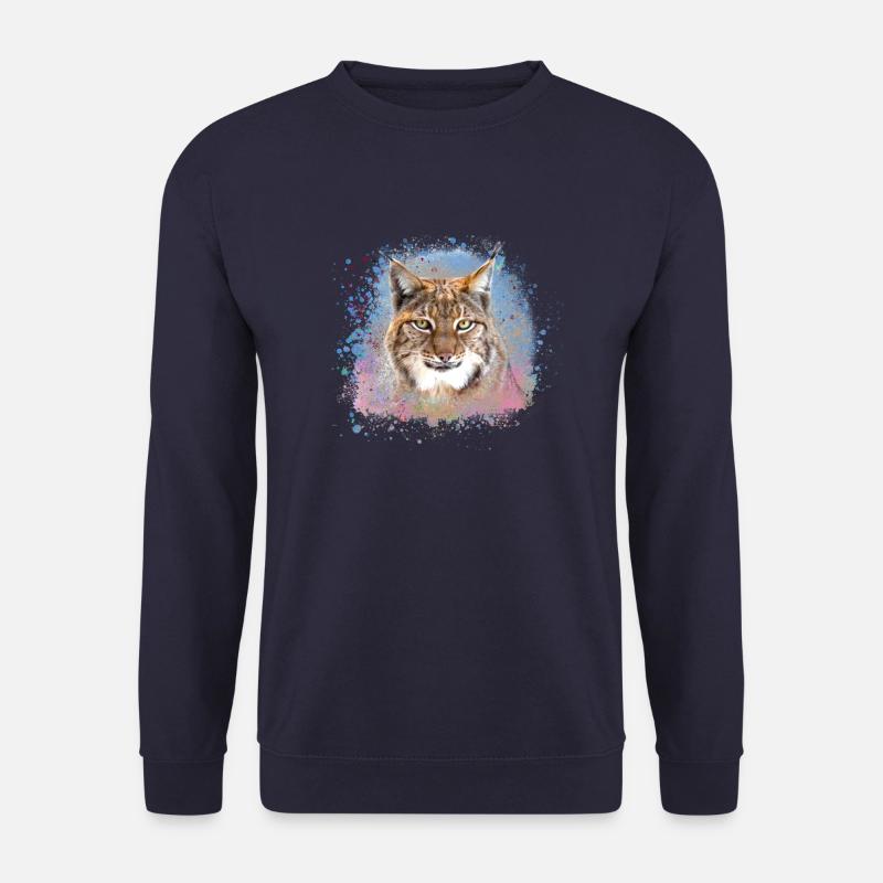 wildkatze,luchs,rosa,graffiti,malerei,katze - Unisex Pullover - Navy