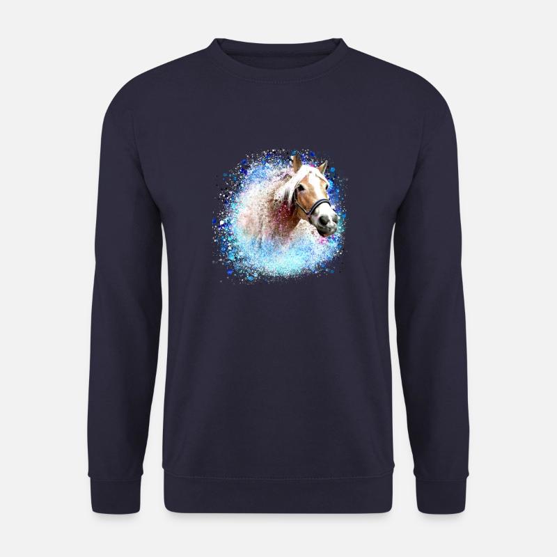 cheval,haflinger, graffiti, peinture,bleu, chevaux, - Sweat-shirt Unisexe - marine