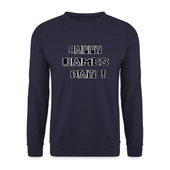HAPPY JAMES DAY! - Unisex Sweatshirt - navy - Front - Alina (178cm) & Michal (187cm)