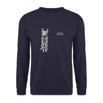 German Shepherd Dog Motif Shepherd Dog - Unisex Sweatshirt - navy - Front - Alina (178cm) & Michal (187cm)