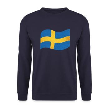 Die Flagge von Schweden Sverige - Unisex Pullover - Navy - Vorne - Alina (178cm) & Michal (187cm)