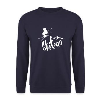 skifahren skifoan - Unisex Pullover - Navy - Vorne - Alina (178cm) & Michal (187cm)