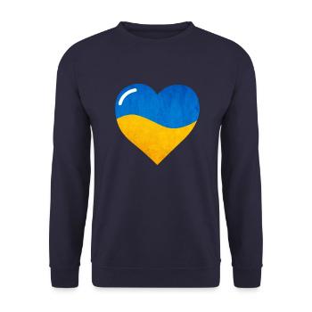 The Flag Of Ukraine, Ukrainian flag - Unisex Sweatshirt - navy - Front - Alina (178cm) & Michal (187cm)